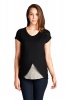 Absolute Maternity Summer Tulip Nursing Top - Grey & Black Photo