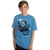 Minecraft: Boat Steve - Youth T-Shirt - Light Blue Heather Console Photo