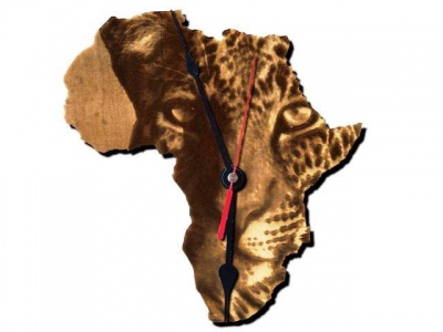 Photo of Wall Clock-Engraved Hardwood- Leopard of Africa