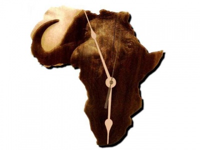 Photo of Wall Clock-Engraved Hardwood- Buffalo of Africa