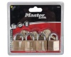 Mackie Keyd Alike 20mm Master Brass Pad Lock - 4 Pack Photo