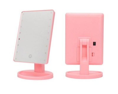 Photo of Touch Screen LED Make Up Mirror - Pink