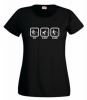 Thinking out Loud Ladies "EAT SLEEP GAME" Short Sleeve T-Shirt - Black Photo