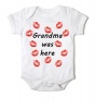 Just Kidding Junior "Grandma was here" Short Sleeve Onesie - White Photo