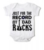 Just Kidding Junior "MY DAD ROCKS" Short Sleeve Onesie - White Photo
