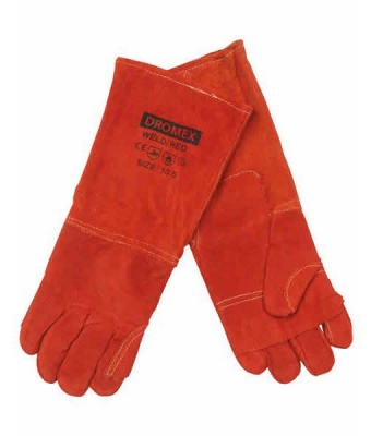 Photo of Dromex - Welders Chrome Leather Red Glove