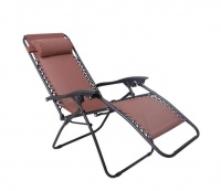 Hazlo Foldable Zero Gravity Outdoor Reclining Chair Brown