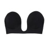 Easy Curves Plunged Neckline Stick On Bra - Black Photo