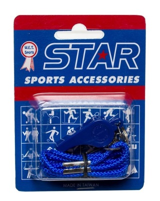 Star Plastic Whistle With Lanyard Yellow