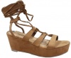 Women's Lace-Up Ankle Strap Wedges - Tan Photo