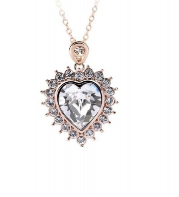 Photo of DhiaJewellery Rose Gold Heart Necklace with Crystals from Swarovski
