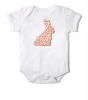 Just Kidding Unisex Orange Bunny Pattern Short Sleeve Onesie - White Photo