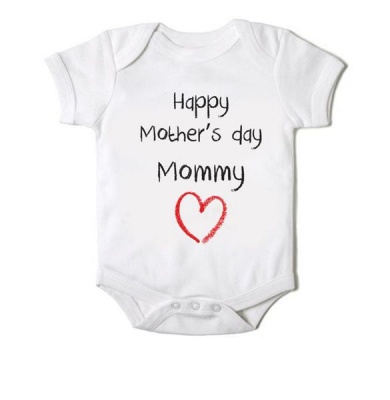 Photo of Just Kidding Unisex Happy Mother's Day Mommy Short Sleeve Onesie - White