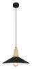 Metal & Wood Pendant with Black Metal Shade - PEN372 Photo