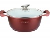Royalty Line 28cm Ceramic Coating Casserole Pot - Burgundy Photo