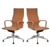 TOCC Set of 2 Ribbed High Back Chair - Camel Photo