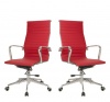 TOCC Set of 2 Ribbed High Back Chair - Red Photo