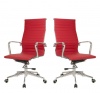 TOCC Set of 2 Ribbed High Back Chair - Red Photo