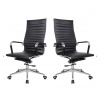 TOCC Set of 2 Ribbed High Back Chair - Black Photo