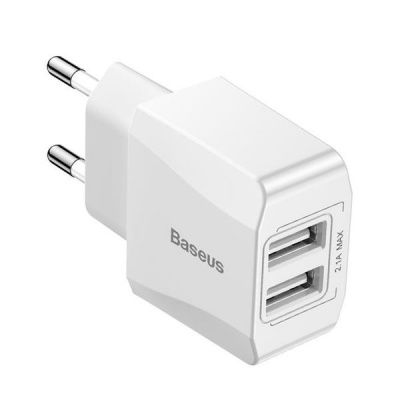 Photo of Baseus 2.1A Mini Dual USB Type-A Wall Charger - White
