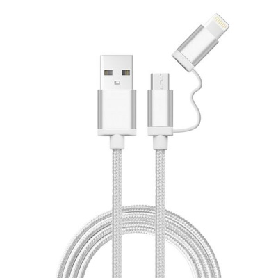 Whizzy 2 in 1 USB Android iOS Adaptor Cable White