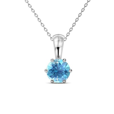Photo of Crystalize 925 Silver March Birthstone Necklace with Swarovski® Crystal