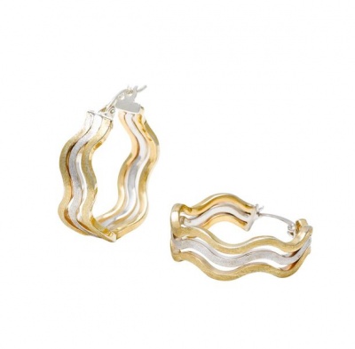 Photo of Art Jewellers Triple Hoop Earrings - Gold Fusion