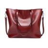 PU Leather Women's Tote Shoulder Bag - Wine Red Photo