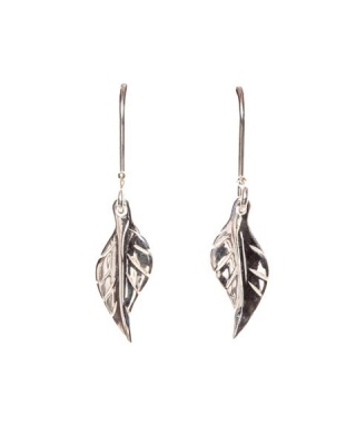 Photo of Pretty Silver Solid Leaf Earrings - Small