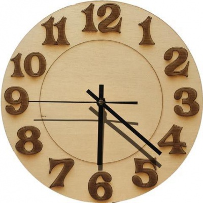 Photo of Wall Clock-Engraved Hardwood - Numbers
