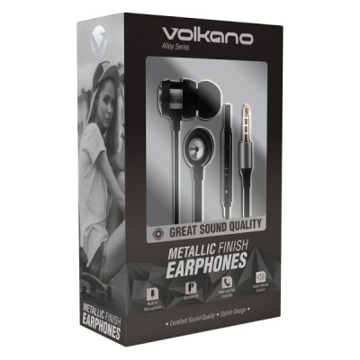 Volkano Alloy Series Metal Earphones Silver