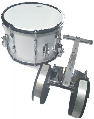 Photo of 14" Jinbao Snare Drum with Carrier - White