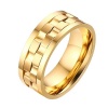 Men's Titanium Rotatable Steel Gear Ring - Size: 10 Photo