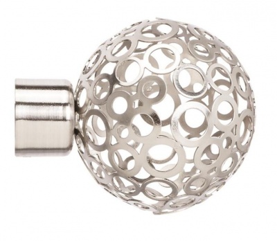 Photo of Decor Depot 25mm Steel Rod Finial Mesh Ball - Brshed Silver