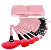 24 Piece Synthetic Hair Makeup Brush Set - Pink Photo