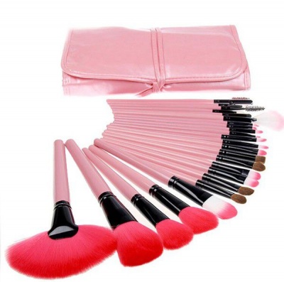 Photo of 24 Piece Synthetic Hair Makeup Brush Set - Pink