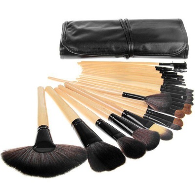 Photo of 24 Piece Synthetic Hair Cosmetic Makeup Brush Set