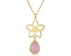 Frangipani Yellow Gold Necklace - Rose Quartz Photo