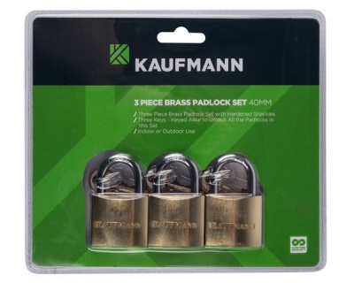 Photo of Kaufmann Lock Set - Brass - 50mm 3 Piece