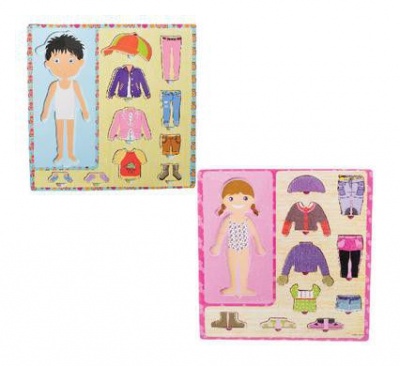 Photo of Bulk Pack Educational Push-In Wooden Board Dress Up - Set of 4