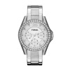 Fossil Womens Riley Stainless Steel Watch Silver