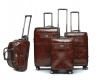 Hazlo 4 Piece PU Leather Vintage Trolley Luggage Bag Set - Brown Photo