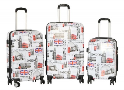 Photo of Hazlo 3 Piece ABS PC Hard Luggage Trolley Bag Set - London Design