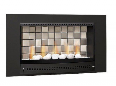 Photo of CHAD-O-CHEF Tiled Back Classic Fireplace - Black Facia