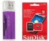 SanDisk Micro SDHC Card with Adapter & Card Reader - 16GB Photo