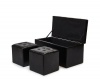 Hazlo 3-Piece Faux Leather Storage Ottoman Set - Black Photo