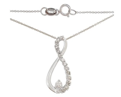 Photo of Miss Jewels 0.18ctw Diamond Pendant Necklace - White Gold