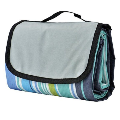 Photo of Extra Large Picnic Blanket Tote - Blue Stripes