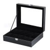 10 Slot PU Leather Watch Display Case - Black Photo