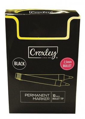 Photo of Croxley: Permanent Marker - Black - Bullet Tip - Box of 10